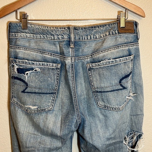 American Eagle Outfitters Tomgirl Button Fly Cotton Distressed Jeans - Picture 6 of 12